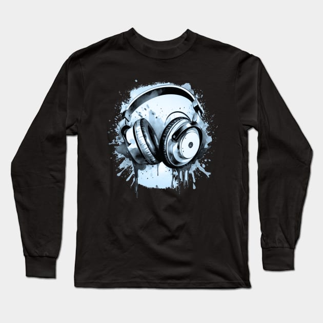 Headphones Long Sleeve T-Shirt by Warp9